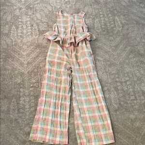 Monkl 100% Cotton Colorful Plaid Women's Jumpsuit Size Small